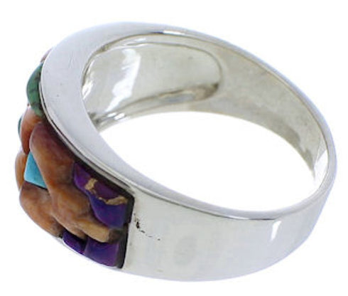 Multicolor Turquoise Sterling Silver Ring Size 8-3/4 VX36260